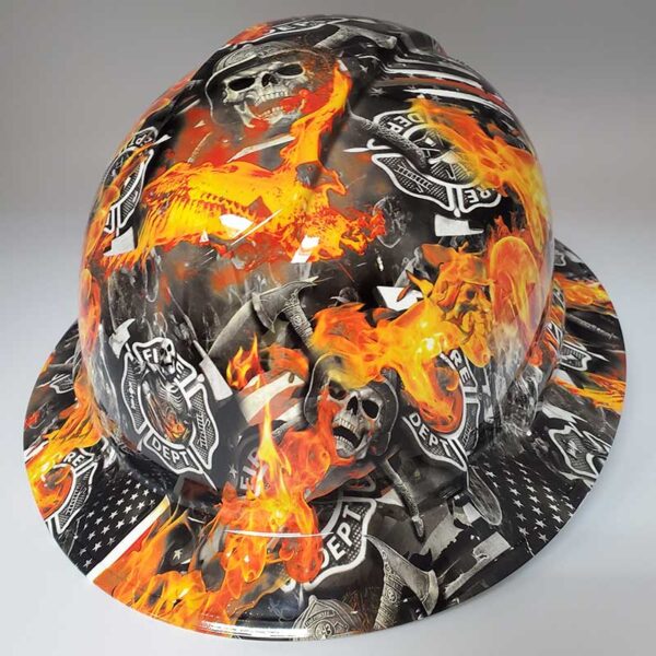 Fire and Skulls - Fire Department | Valhalla Construction Helmet | TV-FSFD-003 | Valhalla Custom Gear | Safety Helmet