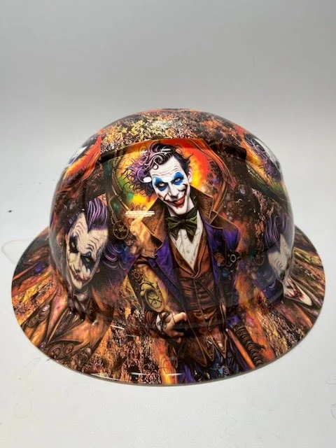 SteamPunk Joker Image 1 Hydro Dipped Hard Hat Design | Hydro Dipped Graphic Hard Hats | Hydro-Dipped Hard Hat Design | Custom Designed Hard Hat | Custom Printed Hard Hat Design | Custom Hydrographic Hard Hats | Custom Hard Hat Designs | Custom Corporate Hard Hats Designs | Custom Designed Corporate Hard Hats | Custom Hydro dipped Corporate Hard Hat | Hydro dipped Construction Hard Hat | Custom Design Construction Hard Hat | Custom Corporate Construction Hard Hat | Hydro dipped Company Hard Hat | Custom Designed Company Hard Hat